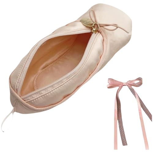 Ballet Dance Shoe Makeup Bag For Little Girls, Ballerina Slipper Makeup Pouch Bag, Ballet Pointe Shoes Gifts (Pink)