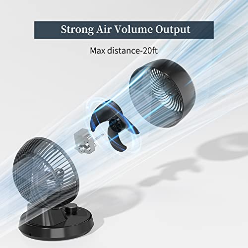Air Circulator Fan, Portable Desk Fan With 3 Speeds, 90° Auto-Oscillating, 90° Adjustable Tilt For Home, Office, Dorm #TOP1