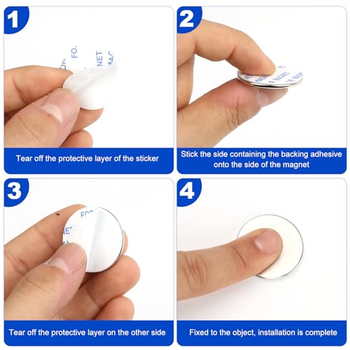 Image of 20P Super Strong Magnets, 32x2mm Heavy Duty Rare Earth Magnet with Double-Sided Adhesive Powerful Neodymium Disc Magnets for Refrigerator, DIY, Scientific, Craft, Office