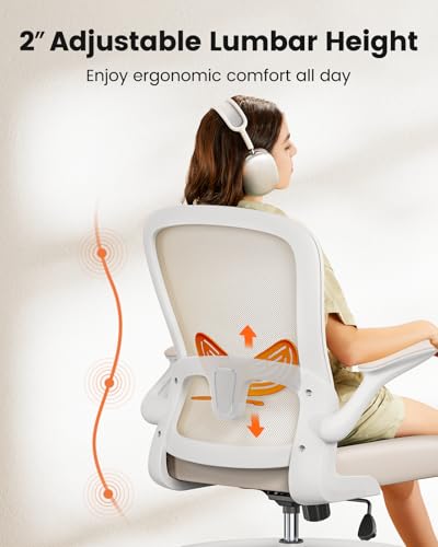 Image of ErGear Drafting Chair,Tall Office Chair with Flip-Up Armrests, High Desk Chair Adjustable Height and Adjustable Footrest Ring, Ergonomic Standing Desk Chair with Lumbar Support, Khaki,3 Pack