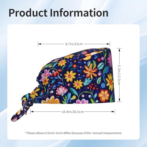 Image of Adjustable Scrub Cap with Sweatband, Breathable Working Hat for Men /Women