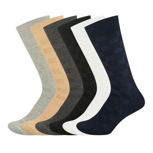BALENZIA SocksXpress Men's Check Patterned Crew Length Cotton Soc...