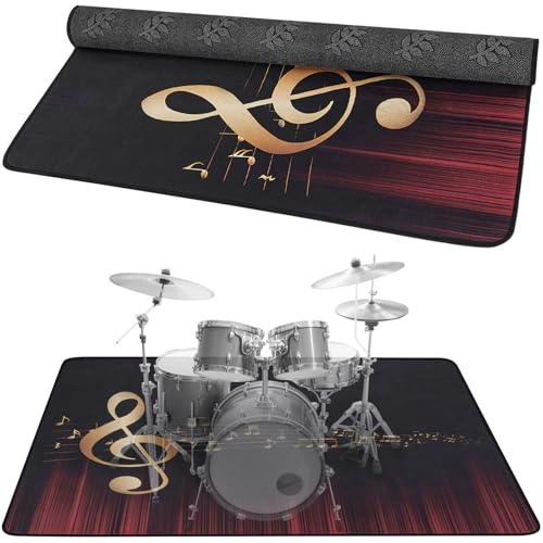 IBVIVIC Drum Mat, 4 x 5.3Ft Drum Carpet Drum Rug with Non-Slip Grip Bottom