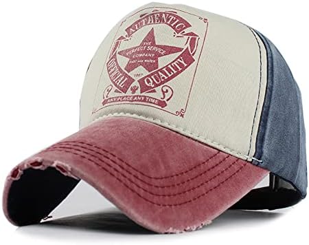 YULOONG Vintage Baseball Cap Washed Denim Trucker hat Fashion Pentagram Star Pattern Outdoor Sun Hat 100% Cotton Unisex