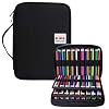 BOMKEE Canvas Potlood Case 220 Slots Gekleurde Potloden Gel Pen Organizer Tas met Rits voor Student Kids Kunstenaar…