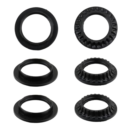 Oedema 6 Pcs Lamp Shade Adapter Rings Black Threaded Reducer 1-3/10 Inch(32mm) and 1-1/2 Inch(38mm) Replacement Lamp Parts for Glass Light Fixture Porcelain Socket