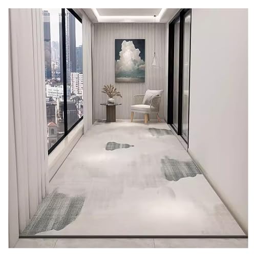 Hallway Runner Rug Non Slip Entryway Rug Runner Moden Entry Carpet Runner Rug for Bedroom Hallway Kitchen, Non Skid Stain Resistant Floor Mat, 60 80 100 120 160cm Wide Area Rug, Rectangular Low Pile R