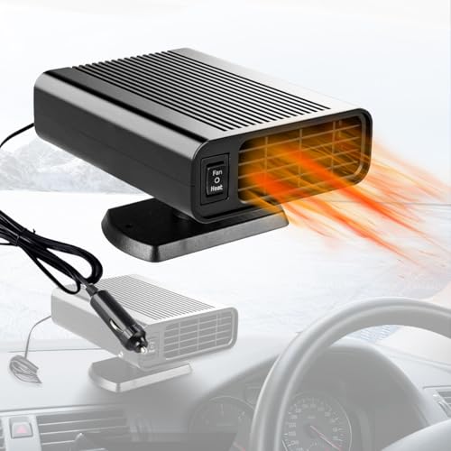 Car Heater-12V Car Heaters for Vehicle- Car Heater that Plug in Cigarette Lighter 2 in 1 Fast Heating Defrost Defogger