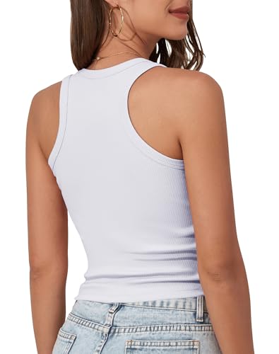GEMBERA Womens Scoop Neck Sleeveless Racerback Ribbed Knit Slim Fitted Basic Tank Top Shirt2