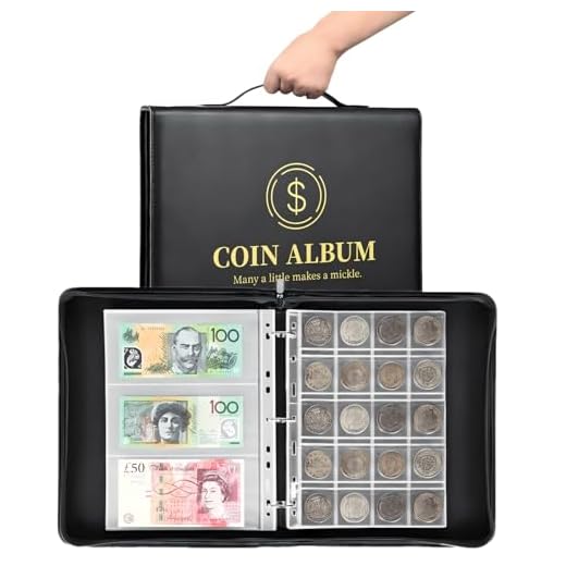 MUDOR Coin Collection Holder Album for Collectors, 310 Pockets Coin and Currency Collecting Binder, Coin Collection Book with Zipper and Handle, Coin Currency Album Supplies