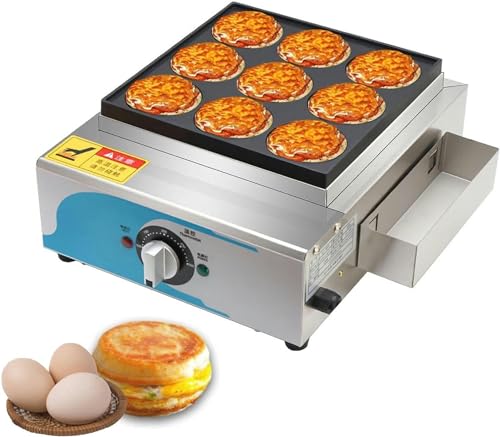 FENOKD Hamburger Pressing Tool, 9-Cup Omelet Pan, 50-300? Safe Temperature Control Rapid Heating for Cooking Healthy Fried Eggs Burger Omelette and More
