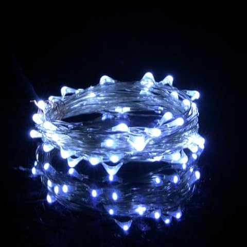 TuoTu USB LED Fairy String Light,50 LED Bulbs 16ft /5M, Silver Wire Waterproof Starry String Lights for Indoor, Bedroom Festival Christmas Wedding Party (White) Cover