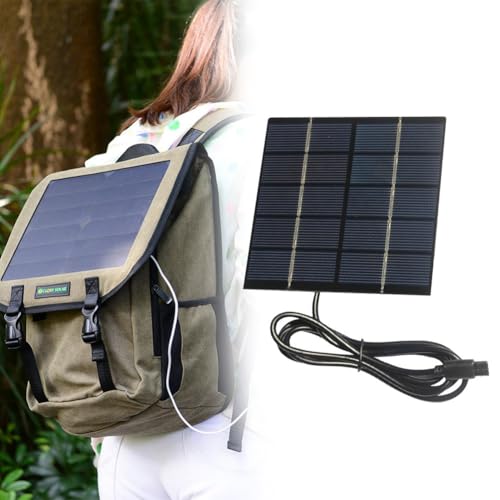 FUBESK Chargeur de panneau solaire portable 15 W 5 V avec sortie de type C pour appareils mobiles, smartphones et camping en plein air