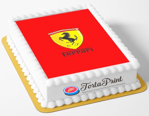 Cialda per torta ( F E R R A R I ) decorazione in ostia personalizzata rettangolare IMG 3