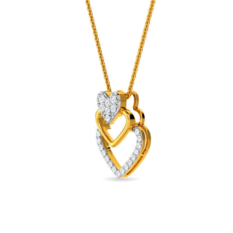 Image of KISNA JEWELS 18K BIS Hallmark Pure Yellow Gold & SI Real Diamond Pendant for Women