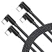 ANSEIP 90 Degree USB C to USB C Cable [10ft 3 Pack] Right Angle Type c to Type c Cable Nylon Braided Compatible with Samsung Galaxy S8 S9 Note 8,Google Pixel 2/3/2 XL/3 XL,Nexus 6P 5X (Black,10 Feet)