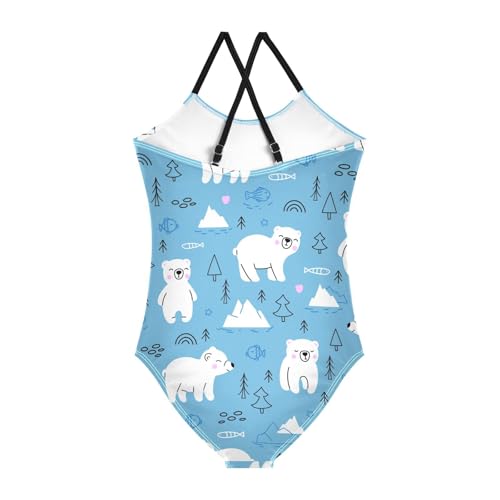 susiyo Girls One Piece Swimsuits Young Polar Bears Bathing Suit Quick Dry Beach Swimwear for Toddler Girl 3-10T2
