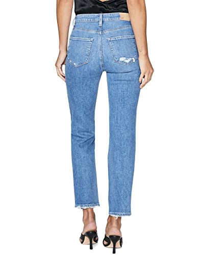 PAIGE Women's Stella Straight High Rise 29" Inseam in Rock on Destructed2