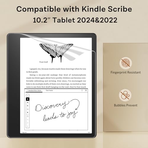 Image of CoBak 3 Pack Anti-Glare Matte Screen Protector for 10.2 inch Tablet 2024 /2022 Kindle Scribe, Boox Note Air, TouchPad D10 - High Clarity, Fingerprint Resistant, Anti-Bubble PET Film
