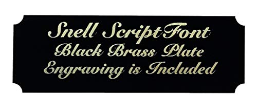 1"x3" Laser Engraved Black Brass Plaque Gold Letters Custom Personalized Plate Adhesive Backed - Trophy Award Gift Sign Label Wedding - Notched