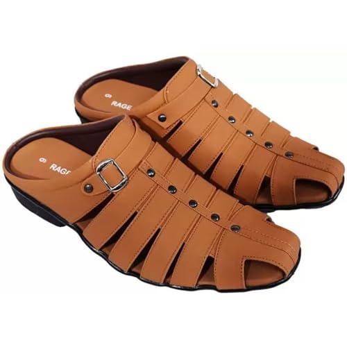 Image of Men's Fashion Sandals - Comfortable Fisherman, Premium PU Padding, Synthetic Leather, Closed-Toe Summer Outdoor Sandals, Stylish and Durable Footwear