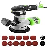 DESOON Random Orbit Sander 450W with 31Pcs Sandpapers, 6 Variable Speed 14000RPM, Includes Replacement 125/150MM Sanding Discs, Sander with Dust Extraction for Sanding, Polishing Wood, DIY, Home