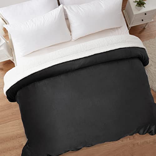 Kawahome Sherpa Fleece Blanket King Size Winter Heavy Thick Bed Extra Warm Super Soft 500Gsm Warmest Blankets For Couch, 108" X 90" Dark Grey #TOP3