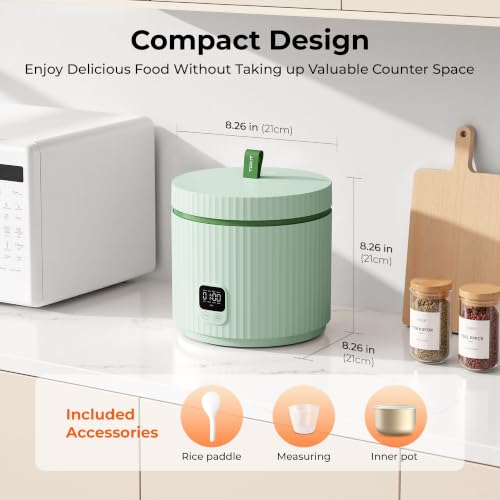 Miniatura 5 de Tokit Arrocera 1,5l Multifunciones Para 1 A 3 Personas Olla Interior Antiadherente Con Revestimiento Cerámico Para El Arroz Vert Avocat
