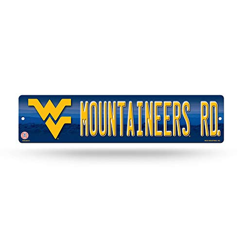 Rico Industries NCAA West Virginia Mountaineers 16-Inch Plastic Street Sign Décor