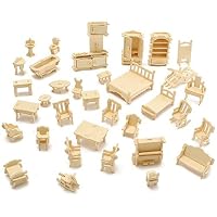 Amazon | 木製 ミニチュア家具 セット ドールハウス 簡単 組み立て