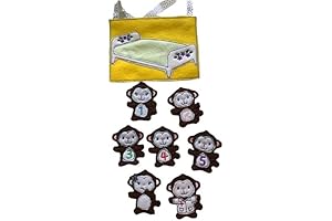 Five Little Monkey's Finger Puppets - Family Friendly, 5 Pack Finger Monkeys...