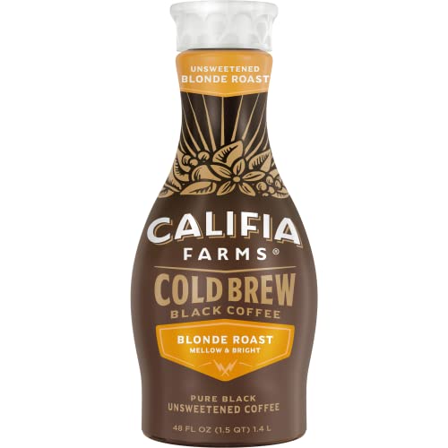 Comparison: Best Pookin Cold Brew 7 Califia Farms - Pure Black Blonde Roast Cold Brew Coffee, 48 Oz, 100% Arabica, Plant Based, Vegan, Gluten Free, Non GMO, Sugar Free, Iced Coffee