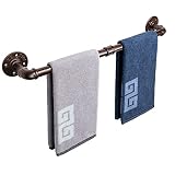 NearMoon Industrial Pipe Towel Bar, Heavy Duty Bathroom Hardware Towel Bar Accessory, Wall Mounted D
