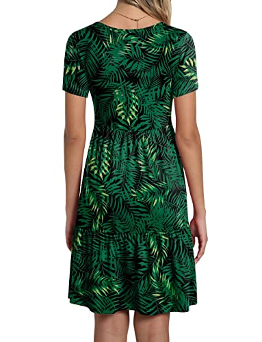 Image of TAOHUADAO 2026 Summer Dresses for Women Short Sleeve Ruffle Casual Sundress with Pockets
