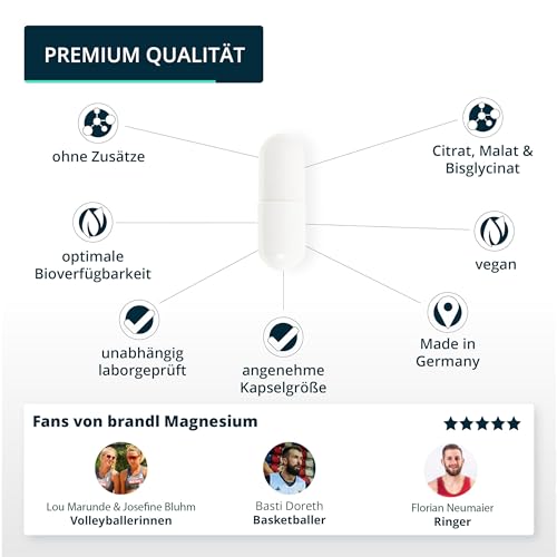 Magnesium hochdosiert von brandl – Tabletten mit 400 mg Magnesium