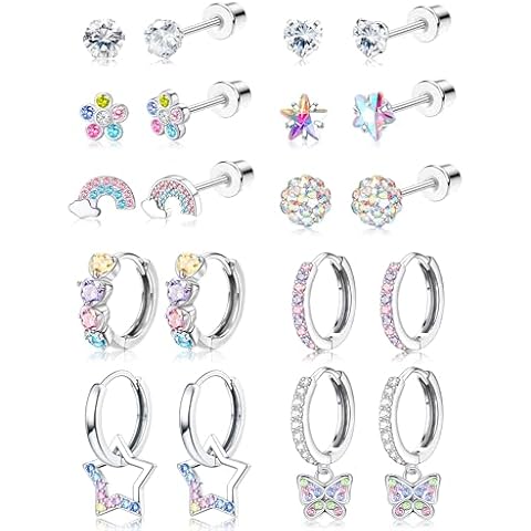Hypoallergenic Earrings For Girls Women Surgical Stainless Steel Screw Back Earrings Set For Sensitive Ears Kids Earrings Toddler Earrings Cute Girls Earrings Cover