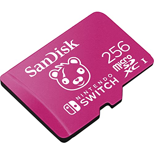 SANDISK microSDXC, pour les consoles Nintendo Switch, Fortnite Cuddle Team Leader 256 Go (UHS-I Carte, jusqu'à 100 Mo/s Produit sous licence Nintendo, UHS-I, Class 10, U3)