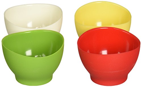 iSi Basics Basics Flexible Silicone Pinch Bowls, 2 Ounce, Red, White, Green, Yellow