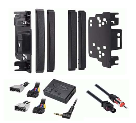 Double DIN Car Stereo Install Kit Compatible with Jeep Patriot for 2009, 2010, 2011, 2012, 2013, 2014, 2015, 2016, & 2017 with Factory Amplified