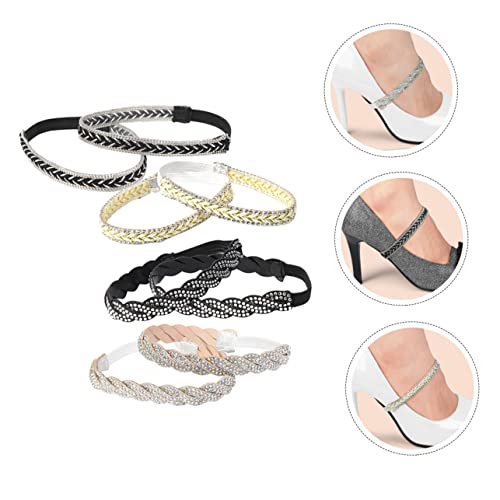 LALAFINA 4 Pares Cadarços Anti-queda Cadarço De Salto Sapato Destacável Fixando Alça De Sapato Alça