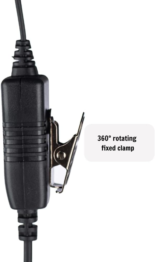 D-Shape Earpiece Headset with PTT Mic Compatible with Motorola XPR3300e XPR3500e XPR3500 XPR3300 XPR3000 2-Way Radios 5 Pack