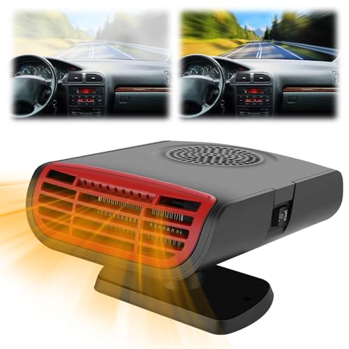 Car Heater, 2025 New 2 in1 Portable Car Heaters for Vehicle, 12V Car Heater That Plugs Into Cigarette Lighter, Car Defroster Windshield Demister, Auto Defogger 360° Rotatable Heater for Car (1)