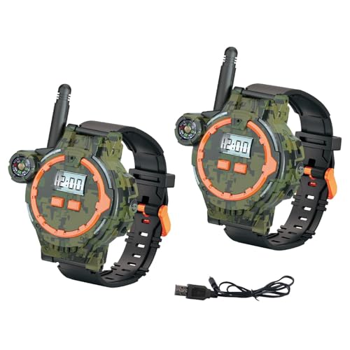 Reloj Walkie Talkie - Walkie Talkies para niños, Juguete con interfono Recargable para niños, Verde | Juguete interfono Que Ahorra energía, Walky Talky portátil para el hogar, Viajes