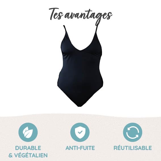 MYLILY® Maillot de Bain Menstruel | Maillot de Bain Femme 1 Pieces | Body Femme | Maillot de Bain Femme