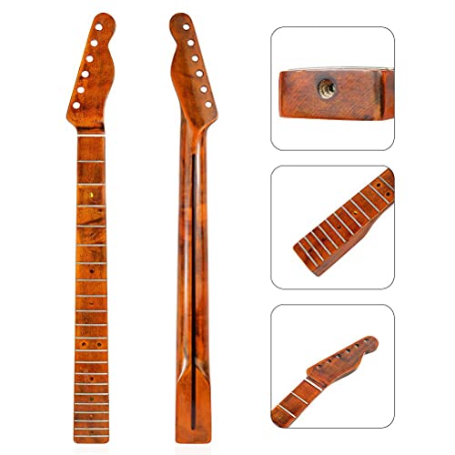 Bticx Pescoço de guitarra elétrica, 21 trastes de bordo compatível com reparo de substituição TL Tel