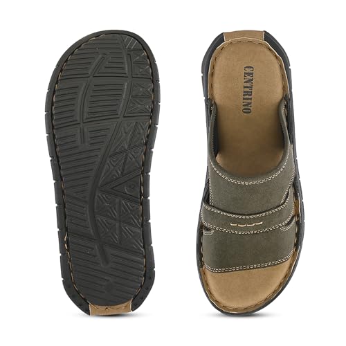 Image of Centrino Men's Slide Sandals | Multi-Strap Design with Cushioned Insole | Lightweight Comfortable Casual Footwear for Summer & Office Travel (9581)