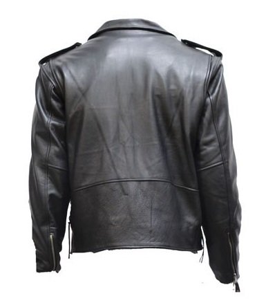 Billys Biker Gear Big Mens Top Grade Leather Motorcycle Jacket (Size MD, 42)