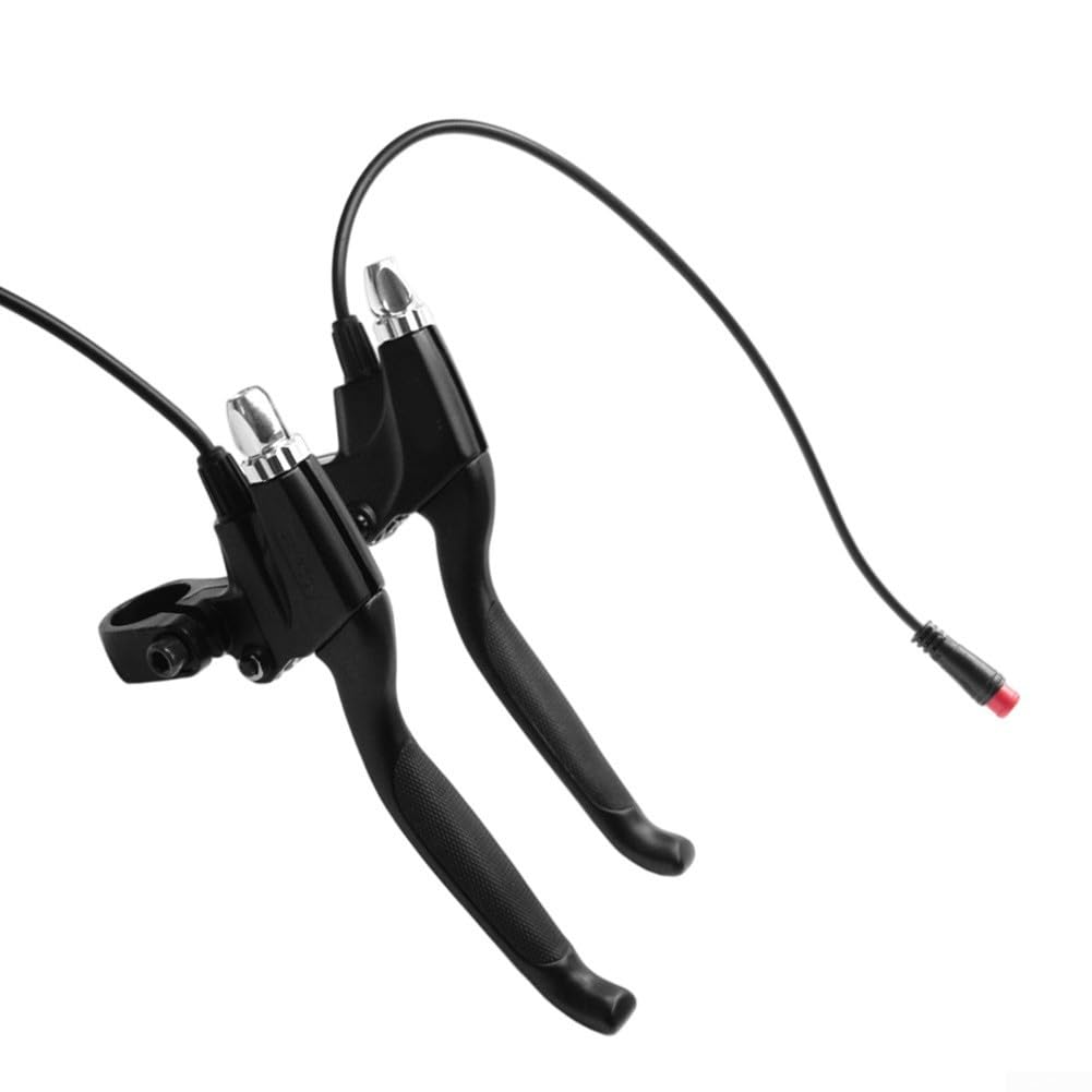 Leve del freno impermeabili per bici elettrica con sensore di arresto del motore, compatibili con barre da 22,2 mm, struttura in lega di alluminio, 2 pin, nero (a prova di acqua)