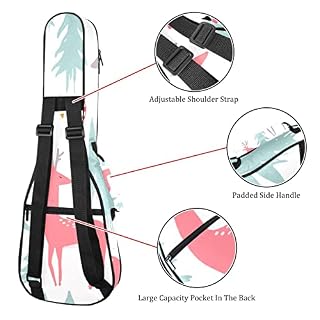 Sac pour ukulélé avec renne de Noël avec cadeaux – Étui pour ukulélé soprano ténor – 58,4 cm d’épaisseur – 10 mm d… - Les Beatles, Paul McCartney, John Lennon, RIngo Starr, George Harrison Sac pour ukulélé avec renne de Noël avec cadeaux - Étui pour ukulélé soprano ténor - 58,4 cm d'épaisseur - 10 mm d… – Image 3