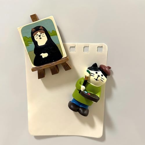 Imanes decorativos para refrigerador con diseño de gato, set de 2 piezas miniatura 3